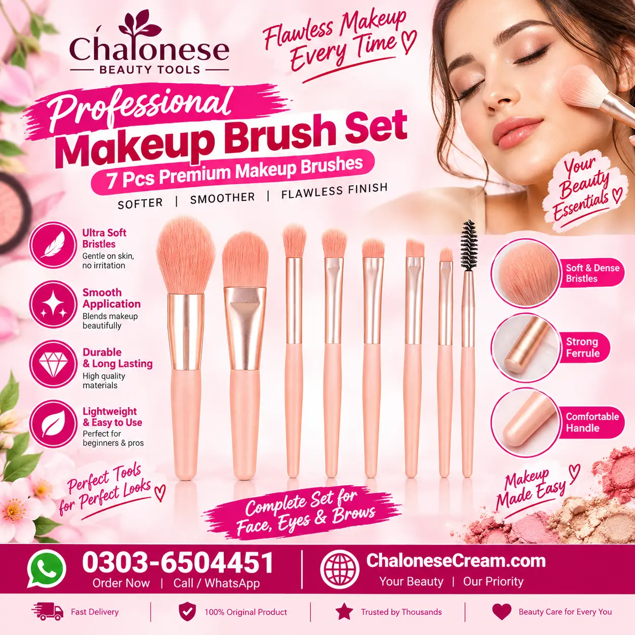 8 Pcs Premium Mini Makeup Brush Set