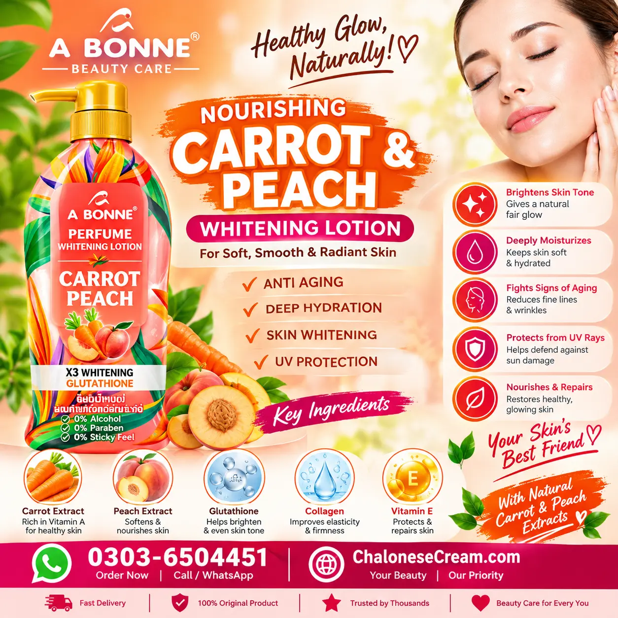 Abonne Perfume Whitening Lotion Carrot Peach in